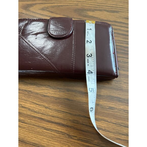 Patch leather wallet organizer burgundy - Picture 8 of 8